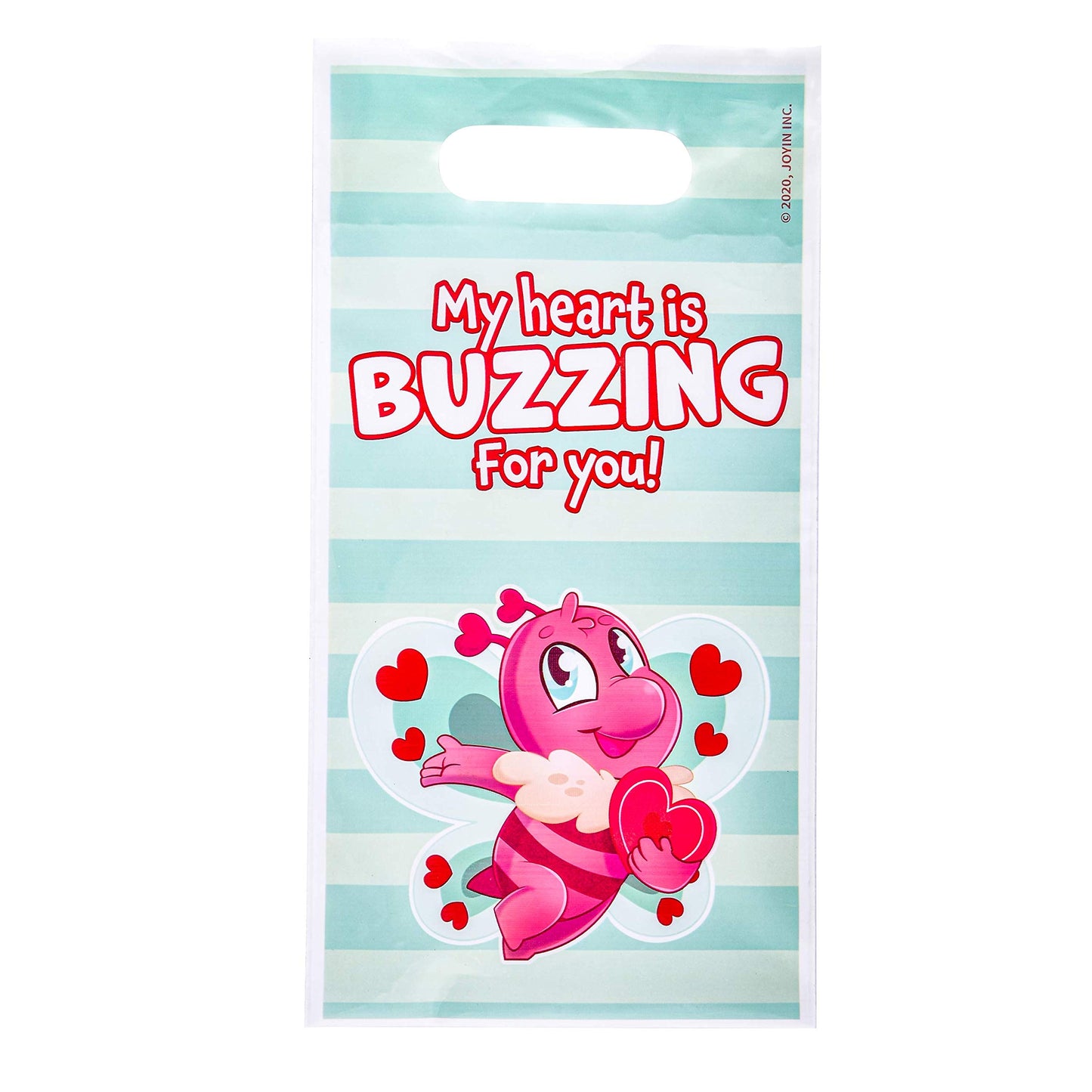 48 Pcs Valentines Day Gift Bags Valentine Goodies Bag for Kids Party Favor Supplies Valentine’s Treat Bags including To and From stickers
