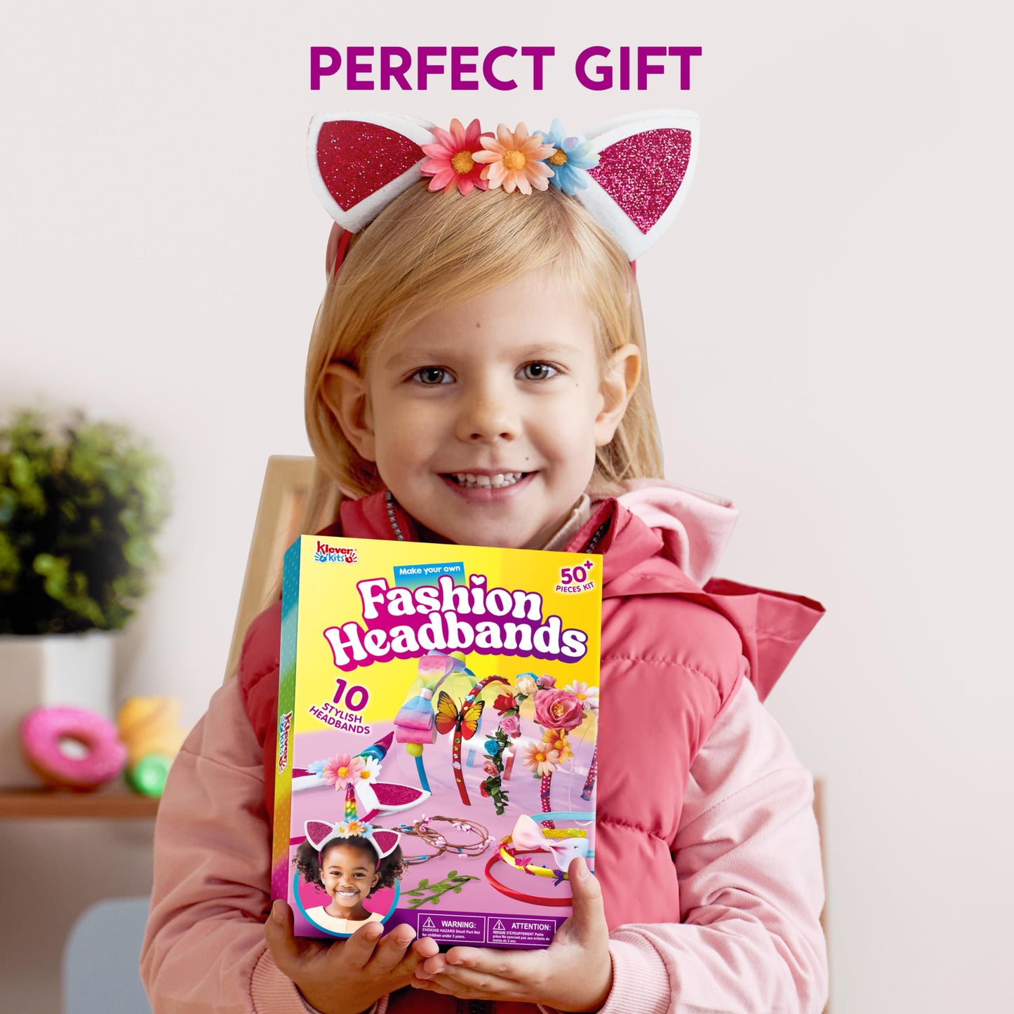 SYNCFUN Headband Making Kit for Girls - Make Your Own Fashion Headbands - DIY Hair Accessories Set, DIY Arts and Crafts Gifts for 5 6 7+ Year Old