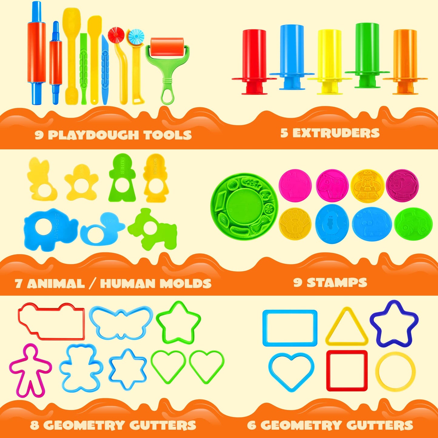 Synfun 44 Pieces Play Dough Accessories Set