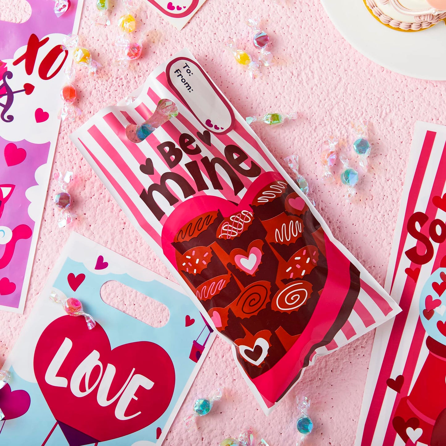 48 Pcs Valentines Day Gift Gags for Kids Party Favor Supplies Classroom Exchange Prizes Valentine’s Treat Bags Set including Foam stickers