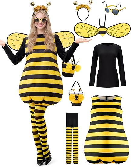 Joyfy Women Halloween Bumblebee Costume, Adult Bee Set with Accessories, Womens Halloween Costumes 2026