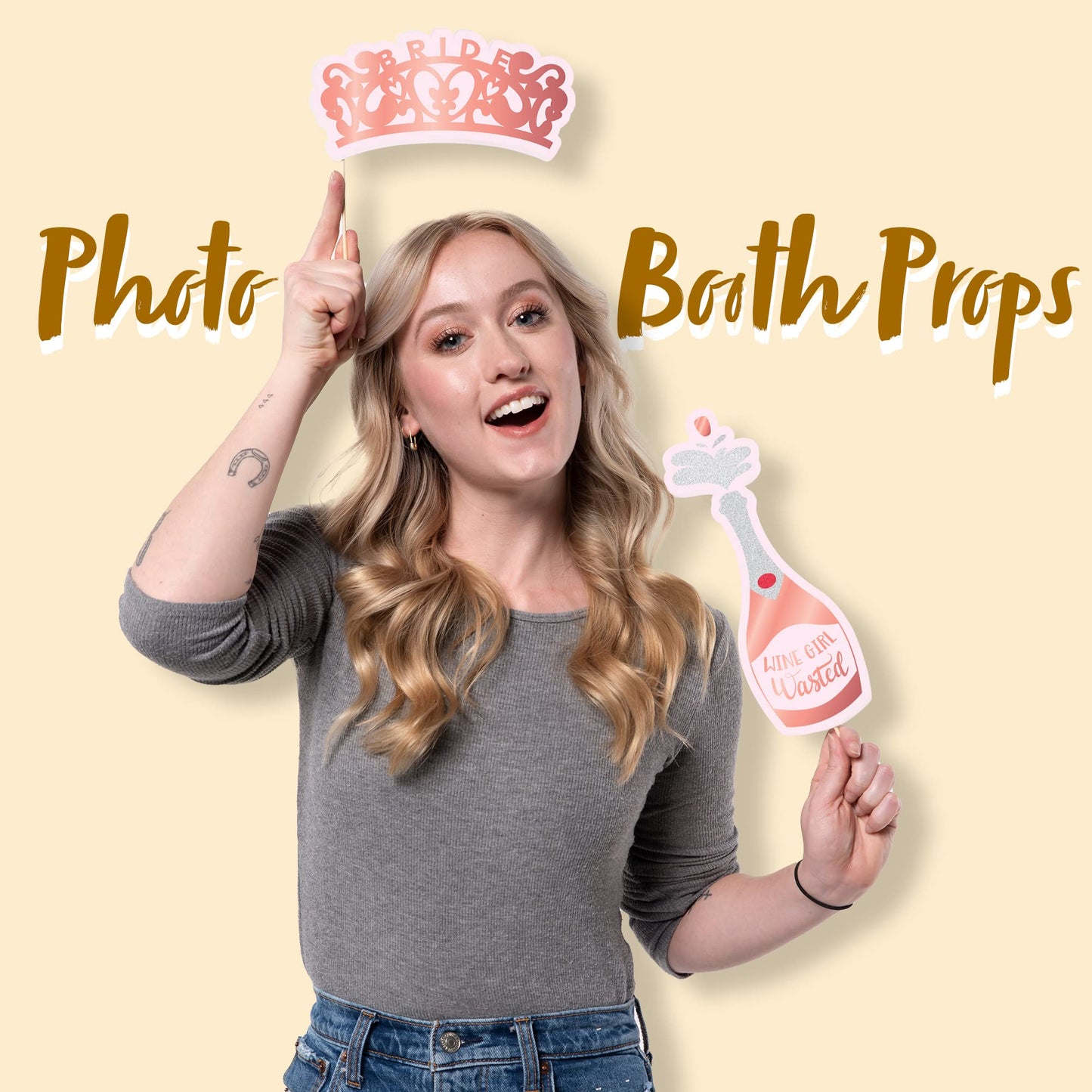 JOYIN 24 Pack Bachelorette Photo Booth Props, Bachelorette Party Decorations-Including Stick and Strike a Pose Sign,Rose Gold Future Future Mrs Party Supplies,Bride to Be, Bridal Shower