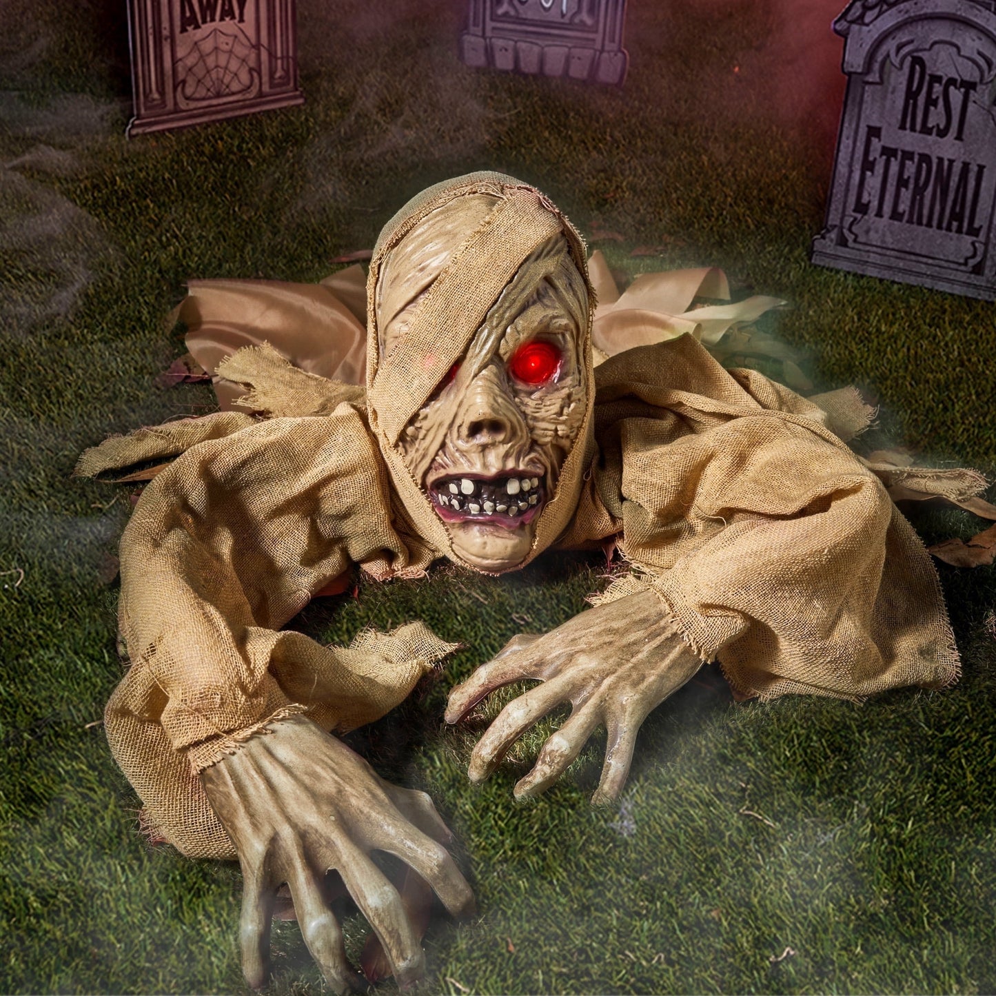 Joyfy Halloween Groundbreaker Halloween Decorations Zombie with Sound and Flashing Eyes,Outdoor Scary Halloween Yard Decorations,Haunted House Decorations
