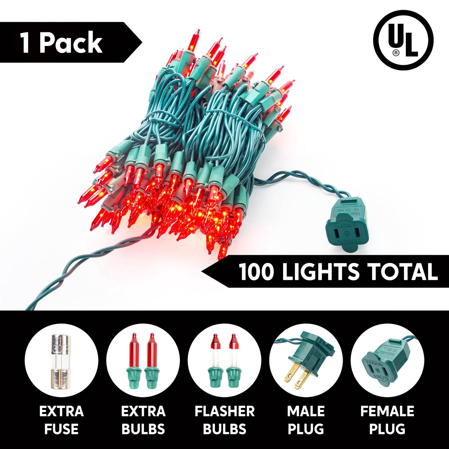 Joyfy Red Christmas Lights,21.4ft 100 Count Red Christmas String Lights,Connectable Green Wire Xmas Tree Lights for Indoor Outdoor Christmas Decorations Holiday Party Decor Valentine's Day