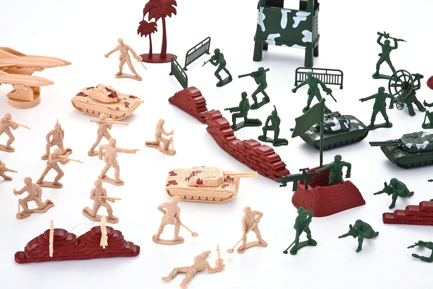Joyfy 164 Piece Military Soldier Playset Army Men Play Bucket Army Action Figures Battle Group Deluxe Military Playset with Army Men, Aircrafts, Helicopters, Tanks with Bucket