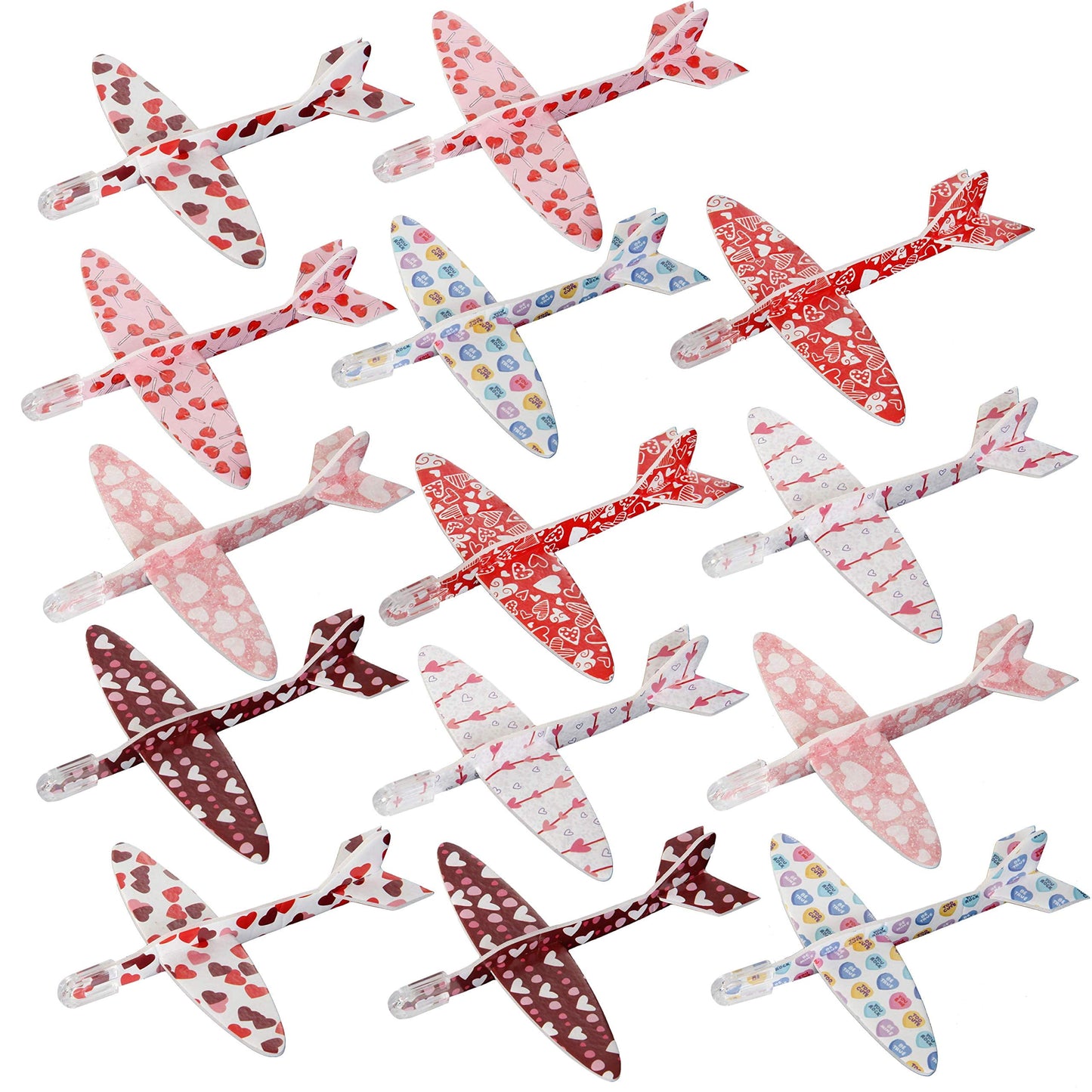 28 Packs Valentines Day Cards with Foam Airplanes for Kids, Valentines Exchange Cards with Boxes for Boys Girls, Valentines School Classroom Party Favors