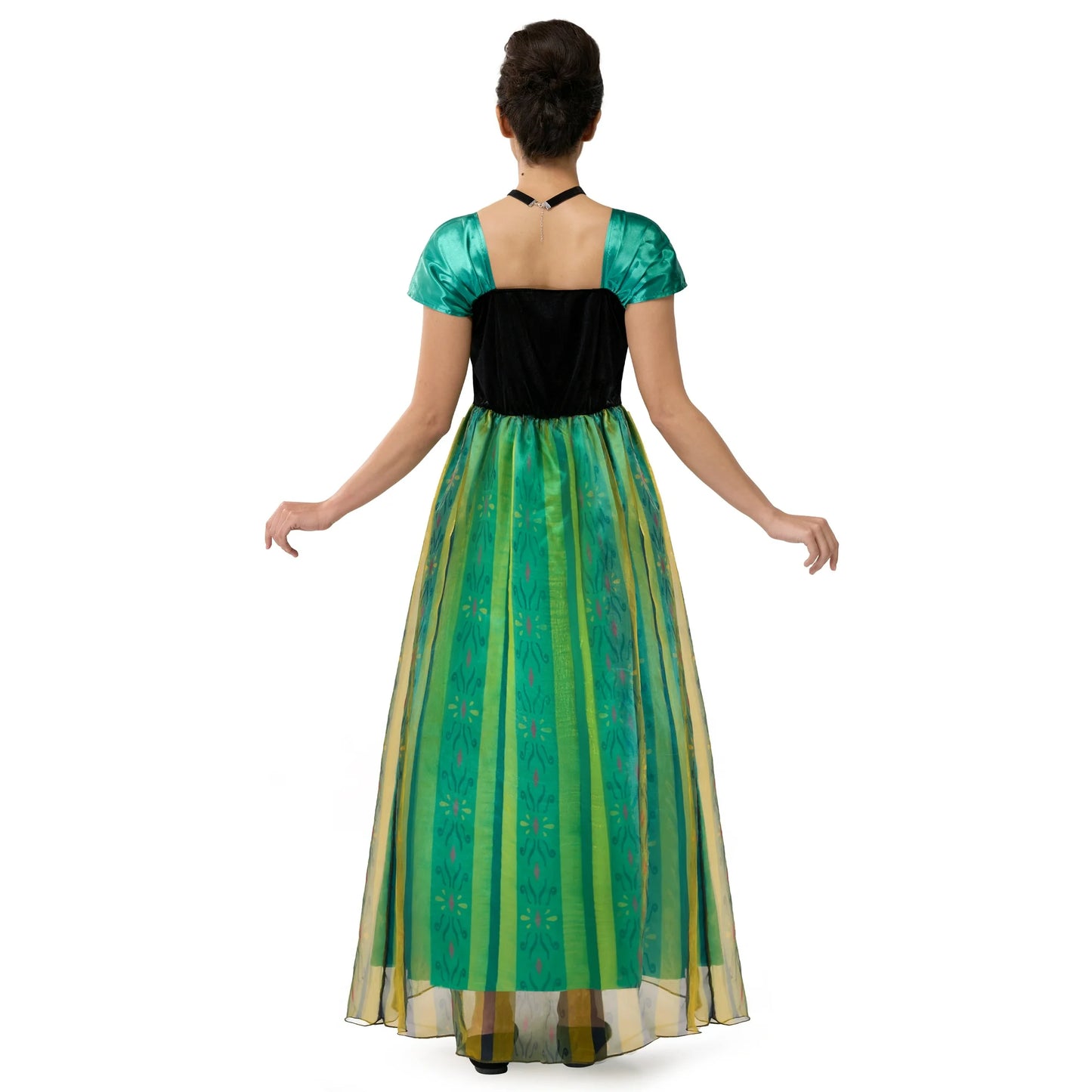 Syncfun Women Princess Costume, Green Dress Fairy with Necklace for Halloween Costume Party Dress Up Role Play M-XXL