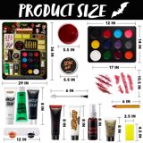 Spooktacular Creations 25 Pcs Halloween Makeup Kit,Halloween Family Makeup Set Face Painting Kit with Liquid Blood Gel,Fake Blood and More for Zombie Vampire Cosplay for Adult Kids