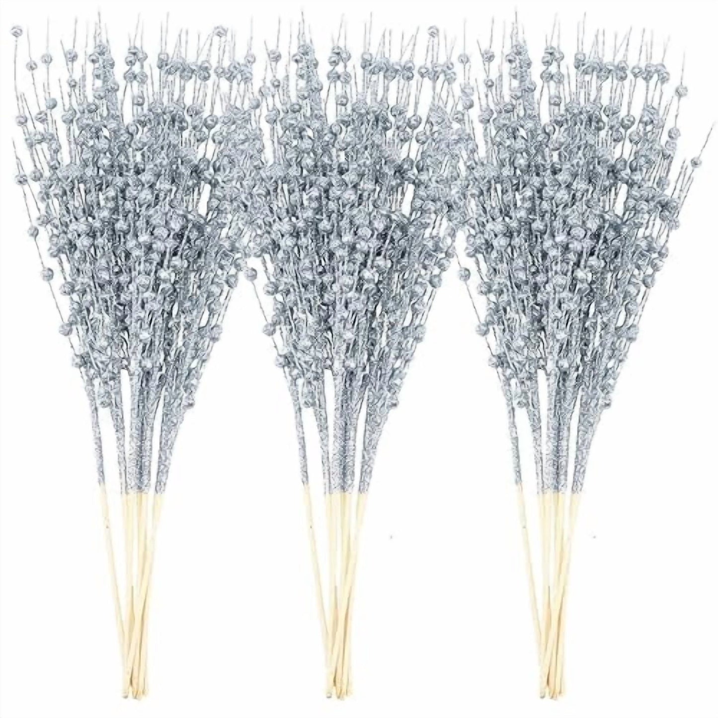 Joyfy 24 Pcs Christmas Tree Berry Stem, 17 Inches Decorative Bead Sticks
