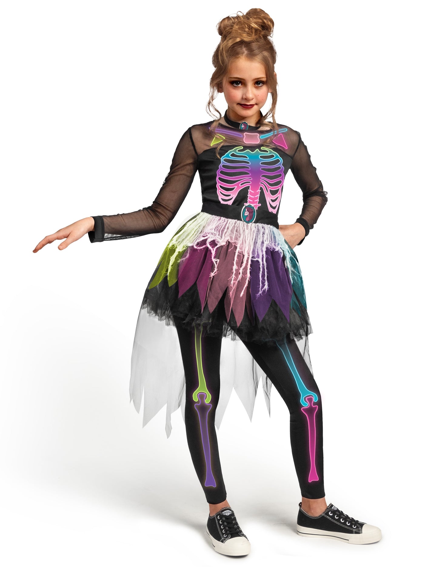 Joyfy Skeleton Tutu Dress for Girls,  Skeleton Costume for Kids  Halloween Dress Up Party Role Playing Cosplay