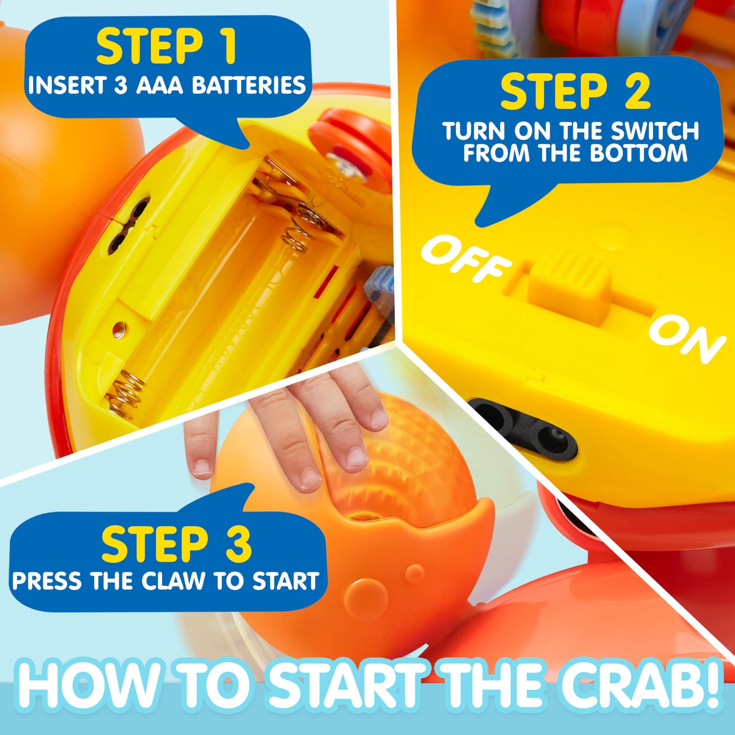 Joyfy Crawling Crab Baby Toy - Tummy Time Toy for Boys Girls, Interactive Big Crab Toy with Lights Buttons, Dancing Crab Auto-Avoiding Obstacles, Gift for Toddlers