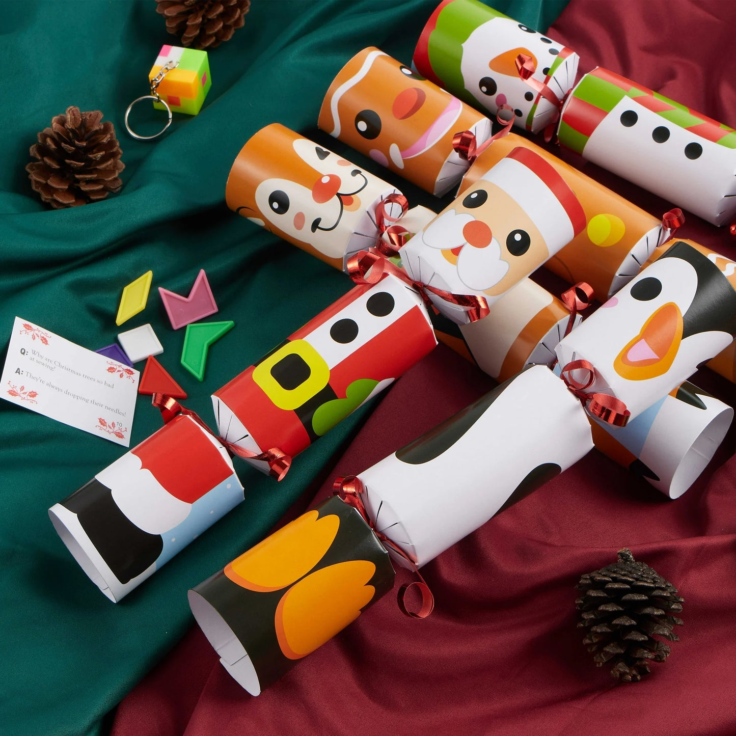 Joyfy 10" Christmas Crackers Party Table Favor, 10 Pcs No Snap Cute Christmas Characters Design Gift for Xmas
