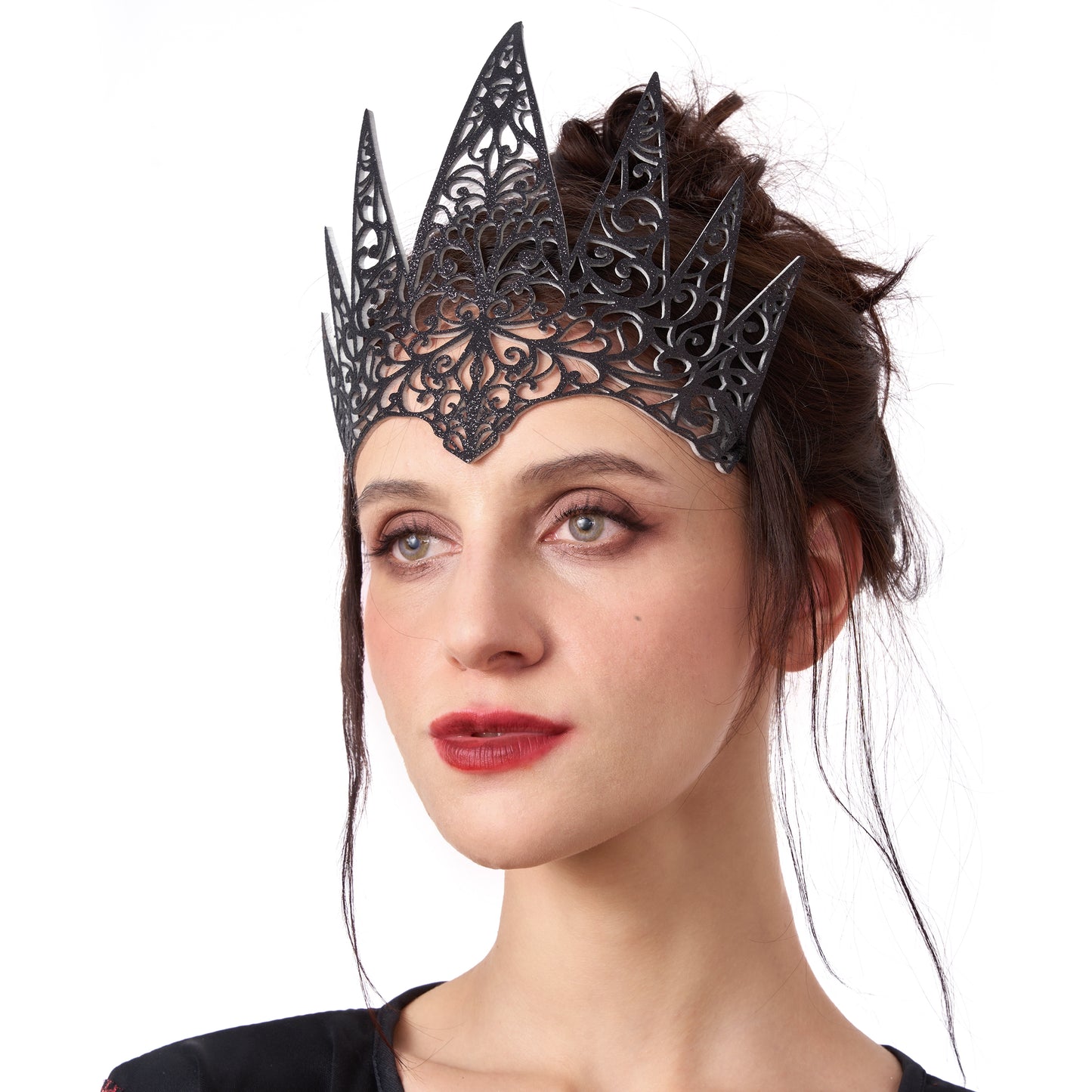 SPOOKTACULAR CREATIONS Halloween Headband Fairy Tale Queen Crown Black Hair Crown for Women,Halloween Party Props Cosplay Accessories