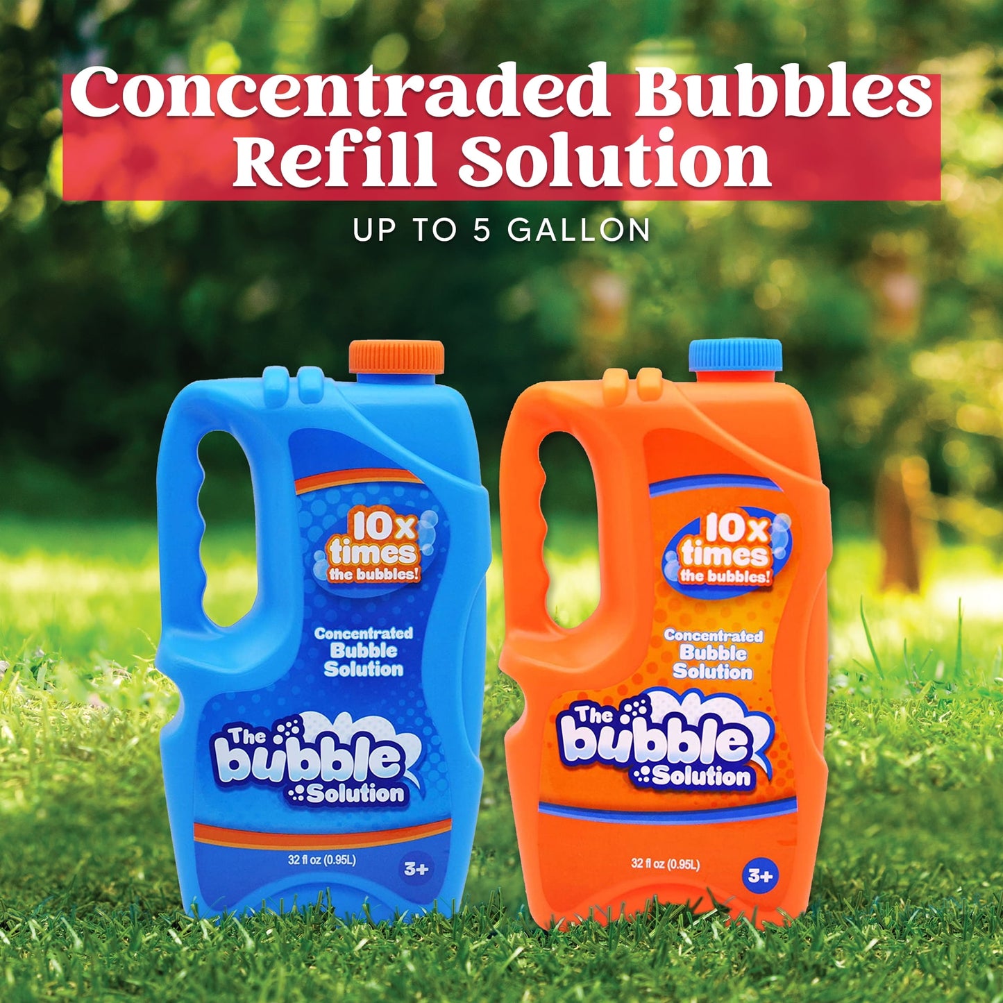 2 Bottles Bubble Solution Refill,64 oz Bubble Up to 5 Gallon for Kids,Bubble Gun,Bubble Gun Blower,Bubble Machine for Kids