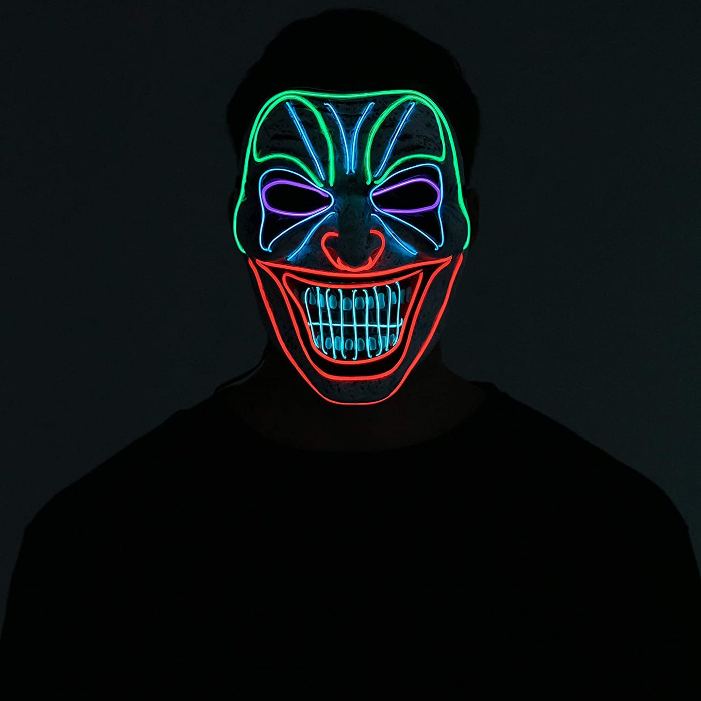Spooktacular Creations Halloween Led Mask Clown Mask with 3 Lighting for Halloween Costume Party Supplies