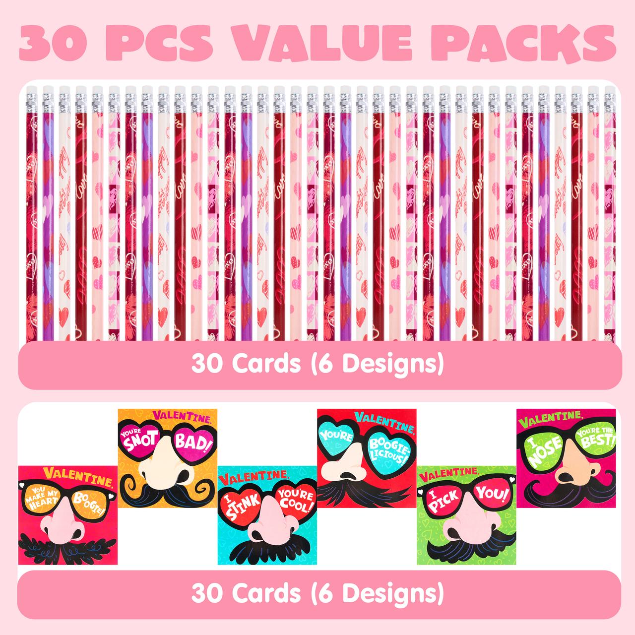 30 pieces, fun cards and pencils assorted gifts