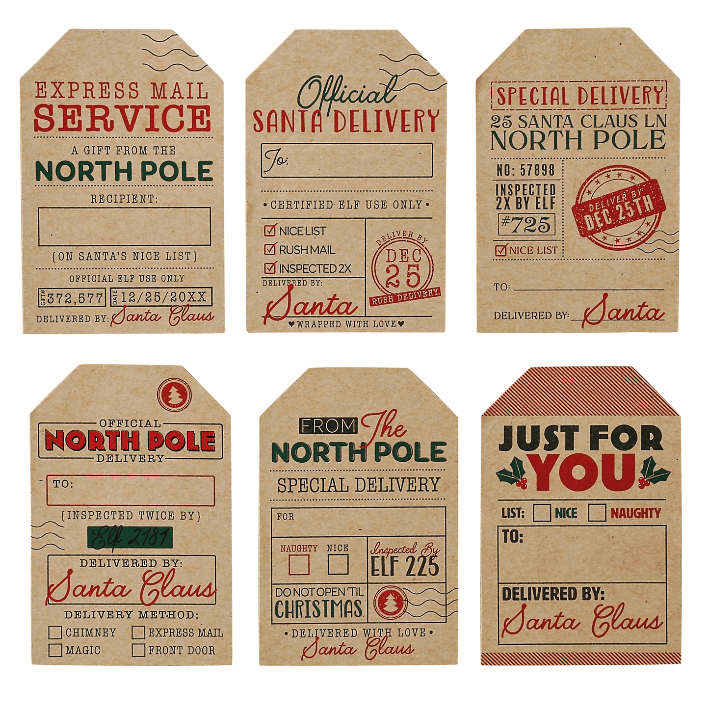 SYNCFUN Kraft Paper Sticker Roll - Post Christmas, 120 Pcs