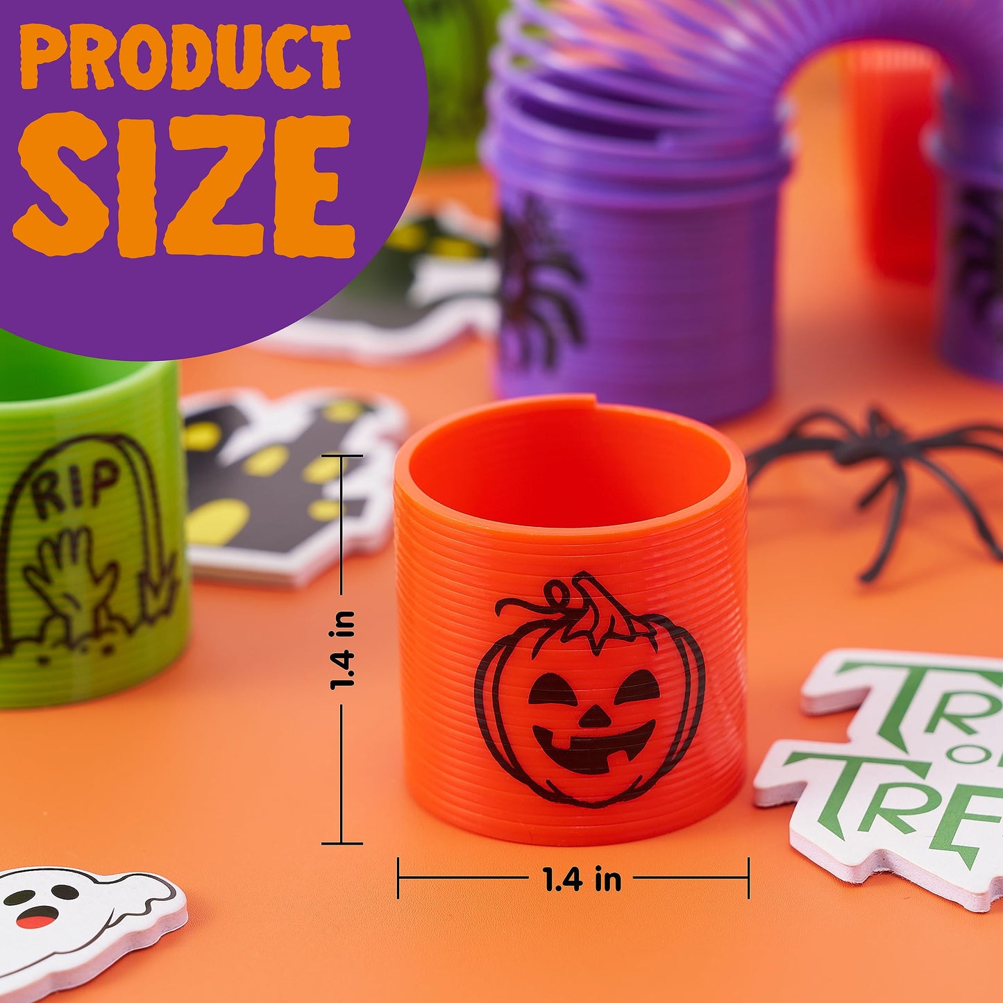 Joyfy 60 Pcs Halloween Coil Spring Toys,Halloween Mini Magic Springs Toys Bulk for Party Favors,Halloween Goody Bag Fillers,Halloween Sticky Toys for Classroom Prizes