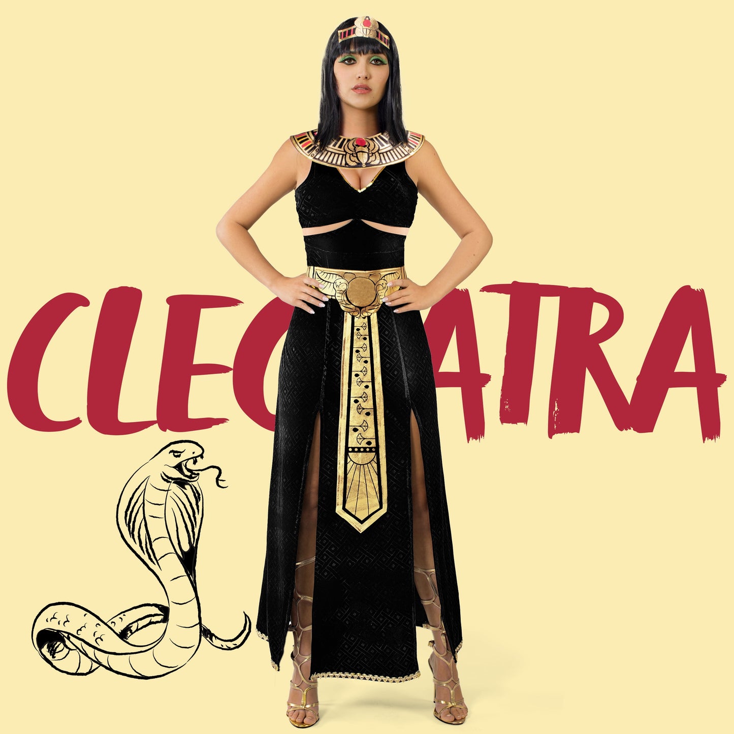 Joyfy Cleopatra Costume for Women Egyptian Queen Halloween Outfit for Fancy Dress