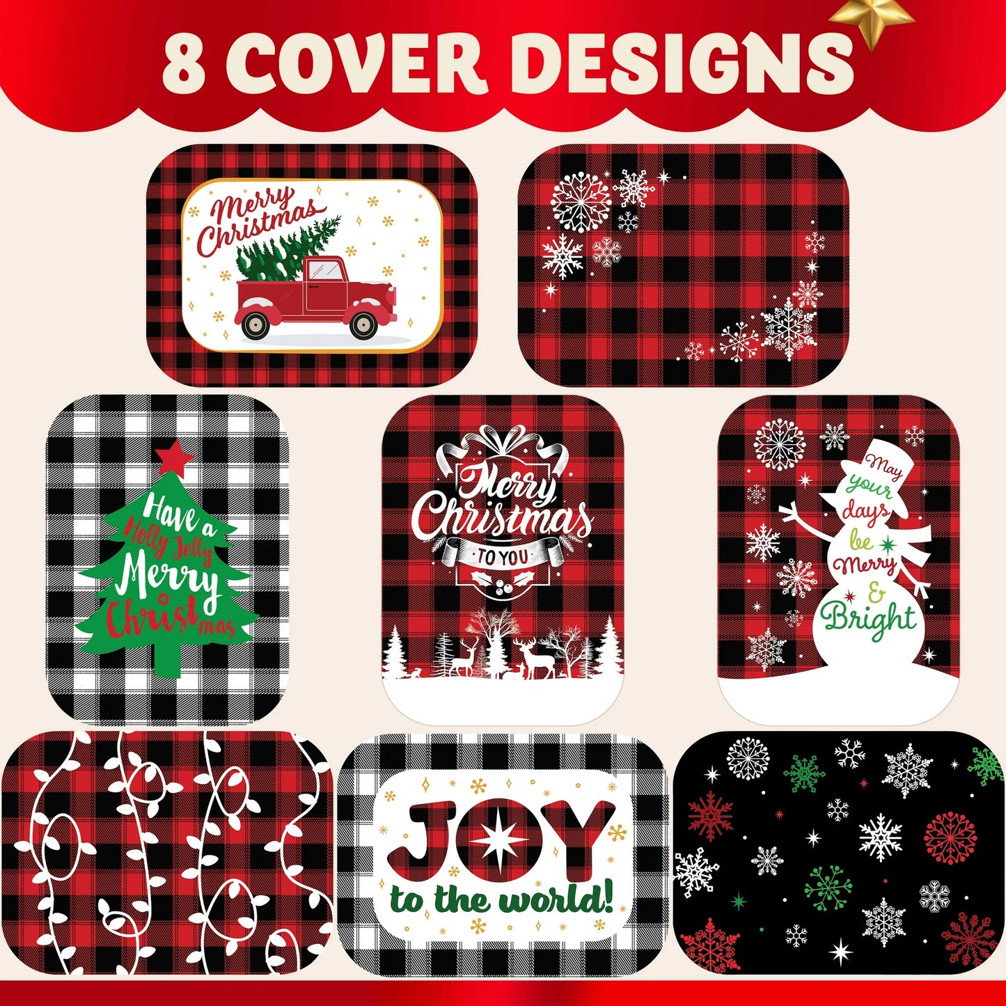 SYNCFUN 24 Pcs Christmas Foil Containers with Lid, Aluminum Foil Pans with Lids, 7"x5"x2" Disposable Foil Pans with Covers, Food Containers Great for Baking, Cooking, Heating, Storing, Prepping Food
