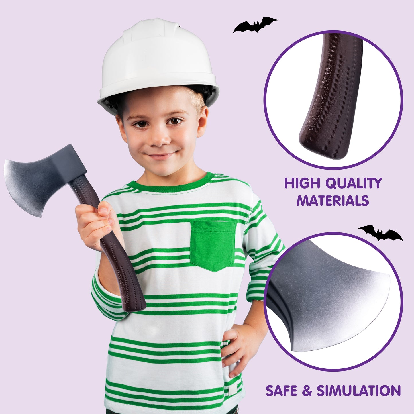 Syncfun 11.6 Inch Halloween Fake Axe Prop,Large Plastic Halloween Prop Lumberjack Costume Accessories Weapons Toy for Costume Cosplay Horror Costumes,Scary Accessories for Kids & Adults