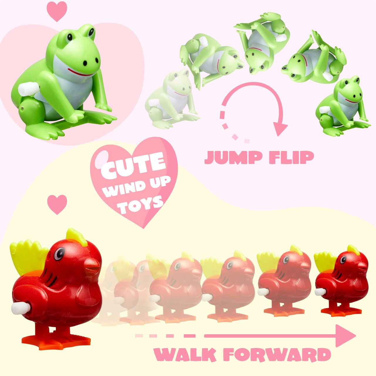 28 PCS Valentines Wind-up Toy with Cards for Kids, Valentines Party Favors, Goody Bag Fillers, Valentine Exchange Cards, Novelty Funny Gifts, Valentines Gift Cards