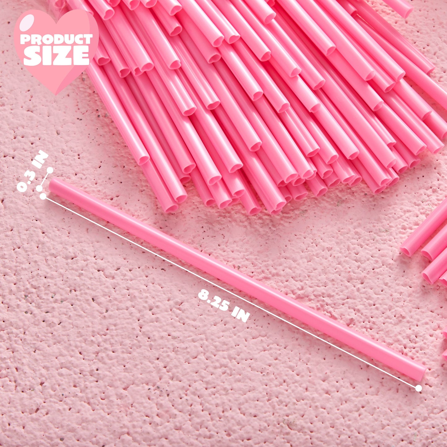 120 PCS Valentine Heart Shaped Pink Straws, Reusable Drinking Cute Straw for Valentine's day Cocktail, Birthday Party, Bridal Shower, Wedding Supplies, Valentine Party