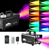 SYNCFUN Halloween Fog Machine,Outdoor Fog Machine with 6 Colorful LED Lights & Wireless Remote Control for Wedding,Halloween,Party and Indoor