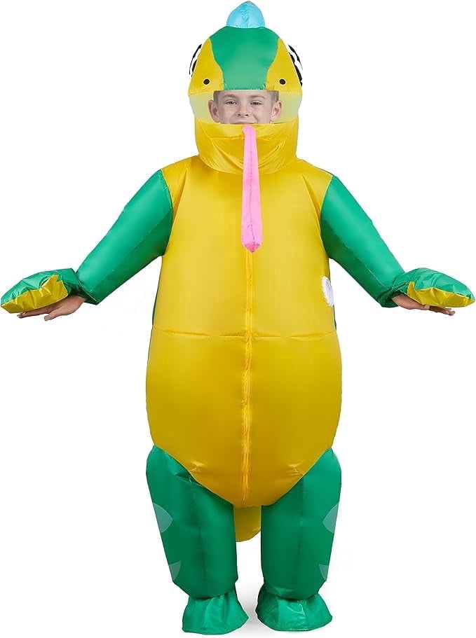 Joyfy Inflatable Chameleon Costume, Full Body Light Up Blow Up Halloween Costume, Medium 51 59 Inches 130 150cm
