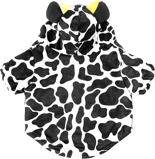 Joyfy Pet Cow Costume for Dogs, Halloween Costume with 3D Cow Hood for Dress Up Party and Outdoor Play,Medium