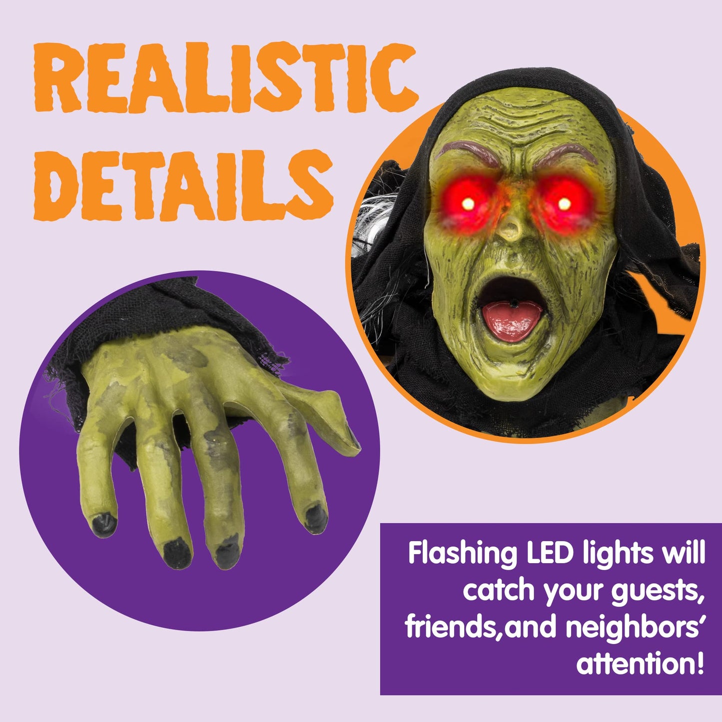 JOYIN Halloween Décor Groundbreaker Zombie with Sound and Flashing Eyes for Yard Decorations