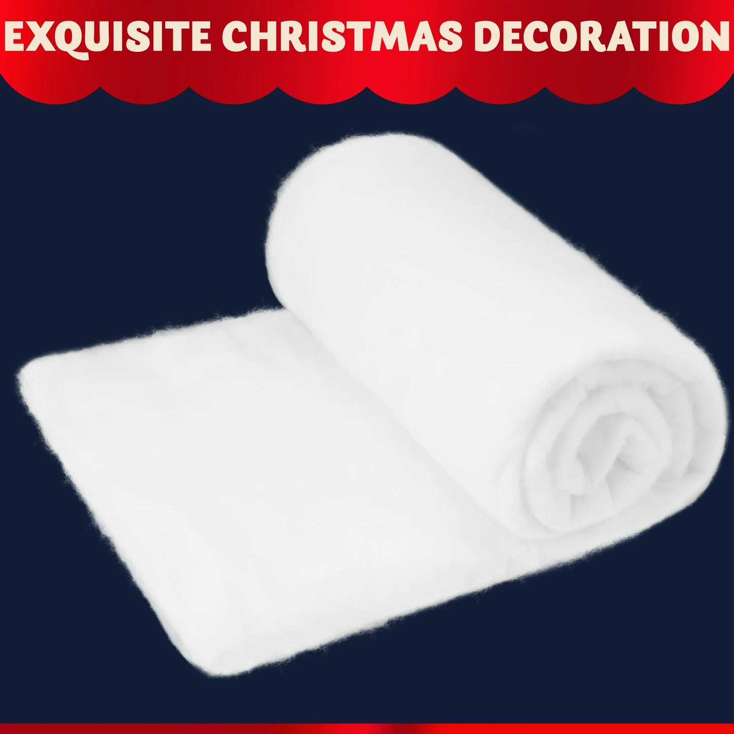 Joyfy Christmas Snow Blanket Roll (3x8 Ft) Soft Thick Artificial Snow Blanket, Snow Rolls, Snow Sheets, Fake Snow Cotton Fabric for Christmas Holiday Winter Decoration
