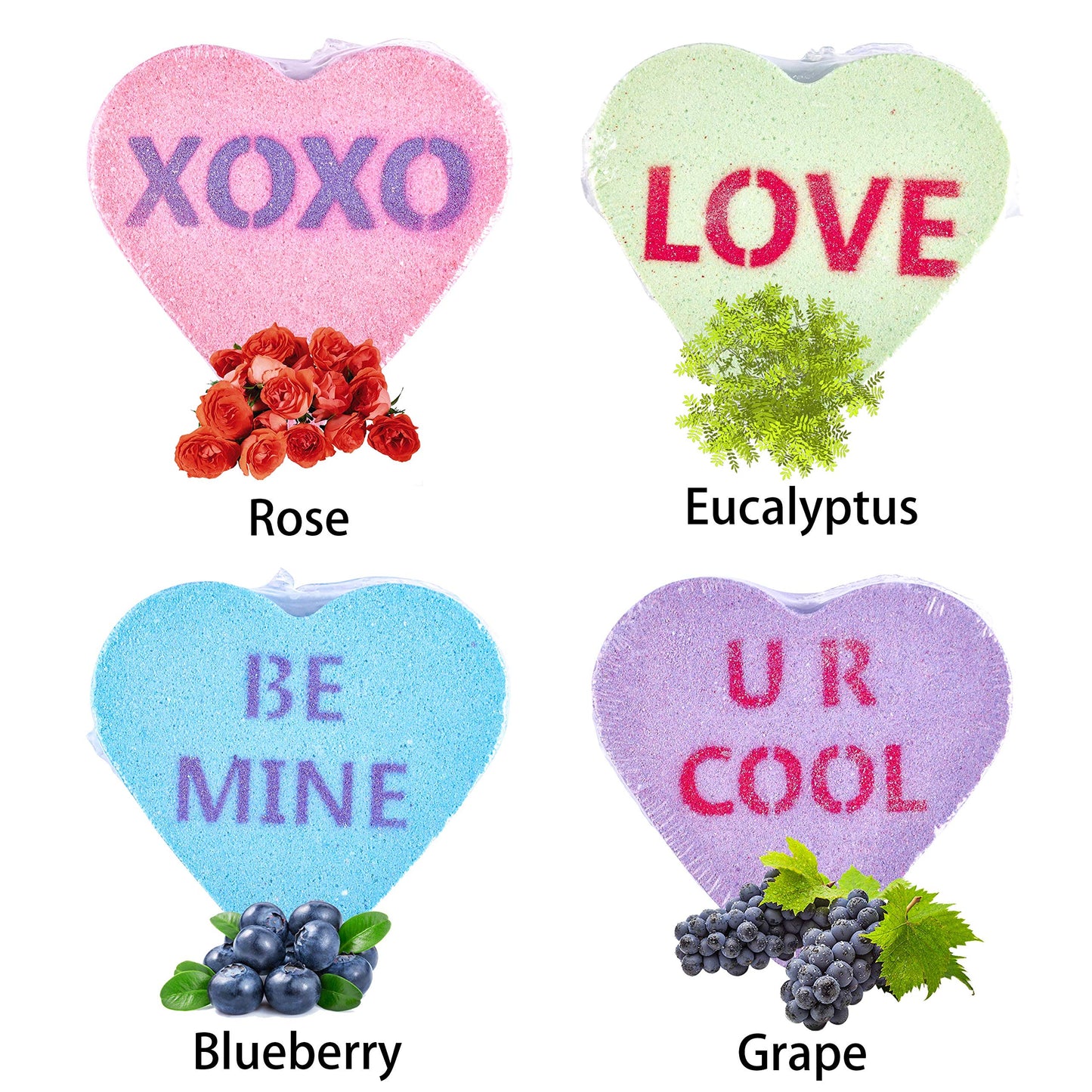 12 Packs Valentine’s Day Heart Shape Bath Bomb with Cards for Kids Valentine Party Favors, Valentine Gifts, Valentine’s Greeting Cards, Heart Soap Valentines Day Gift for Her