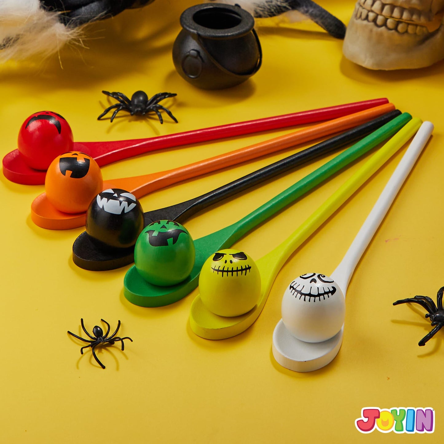 Joyfy 6 Packs Halloween Spoons Game Set,Eyeballs and Spoons Race Party Favors for Kids,Halloween Prizes,Halloween Activities for Kids