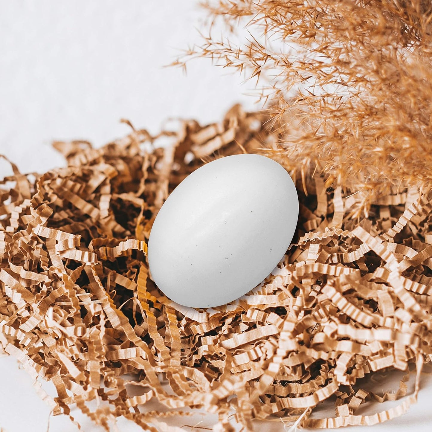 JOYFY 18 Easter Eggs, White Wooden Eggs, Life-size Flat Decoration Easter Eggs, Easter DIY Easter Egg Decoration for Kids, Easter Crafts