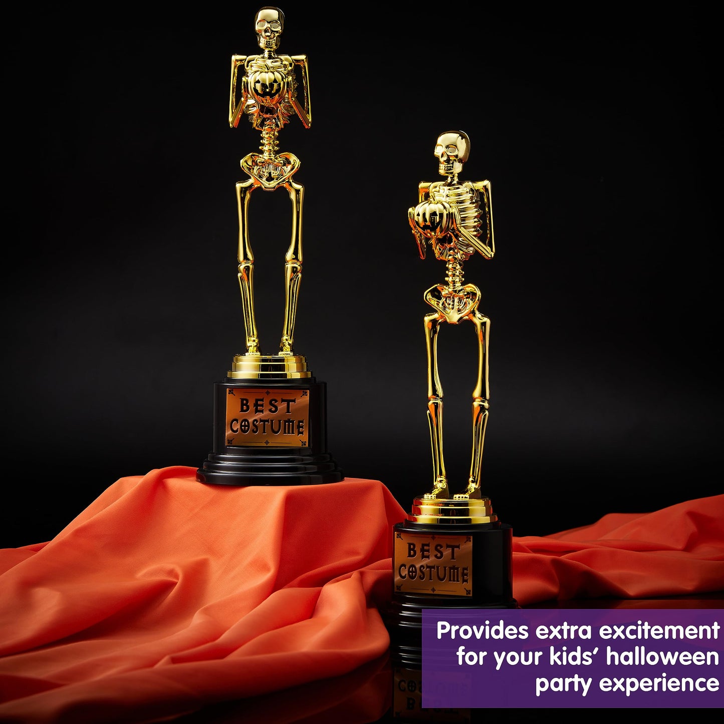 SYNCFUN 2 Pcs Halloween Best Costume Skeleton Trophy for Kids Adults,Halloween Prizes,Halloween Party Games for Kids Adults,Costume Contest Awards