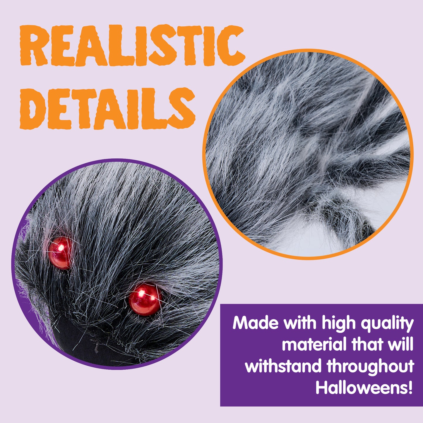 Joyfy 5 FT Giant Spider Halloween Decorations,Scary Spider Halloween Decorations Outdoor Party Decorations Props Halloween Yard Decorations,Gray