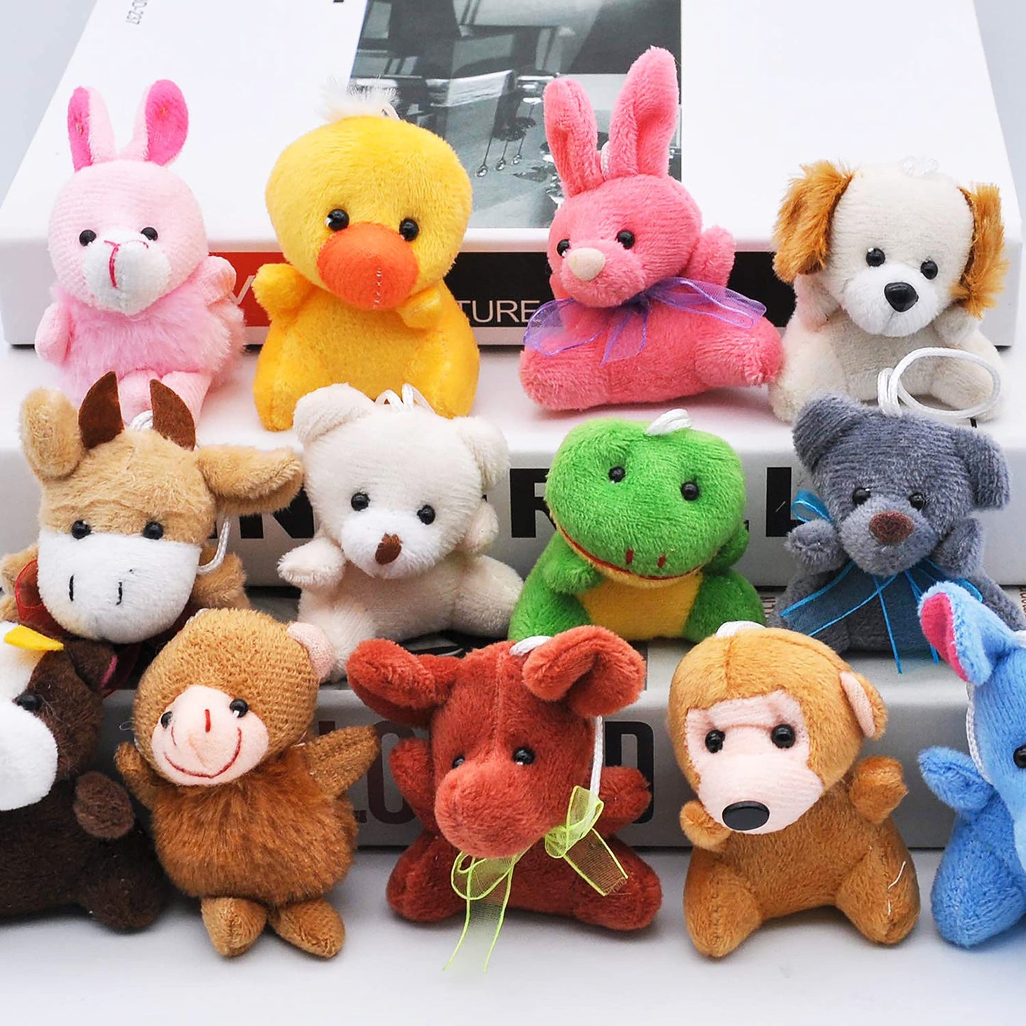 JOYIN Stuff Animal Plush Toy, Mini Animals Birthday Party Favors for Boys and Girls, Christmas Party Supplies - 24 Pieces