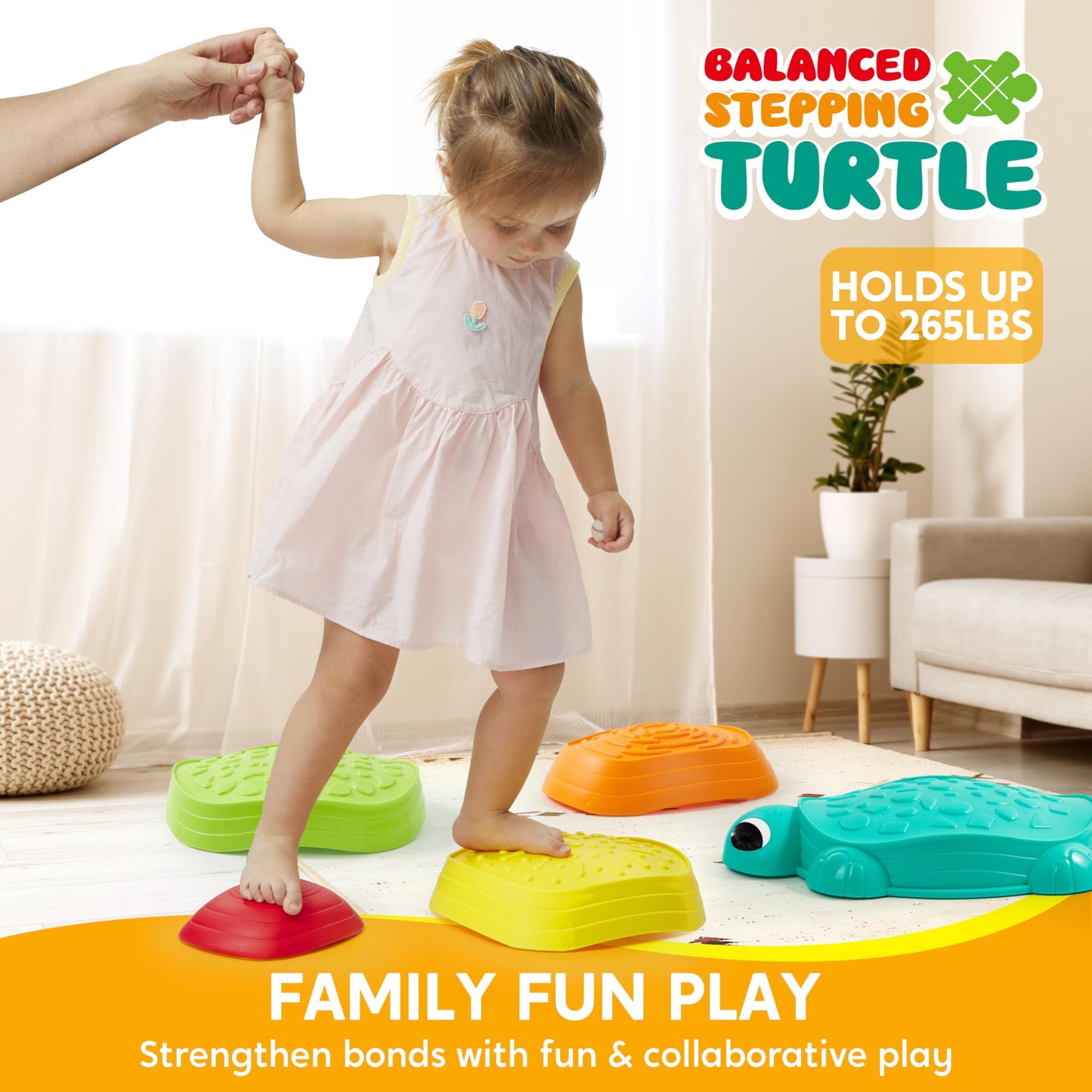 Joyfy Turtle Stepping Stones for Kids ,Toddler Obstacle Course Coordination Sensory Game