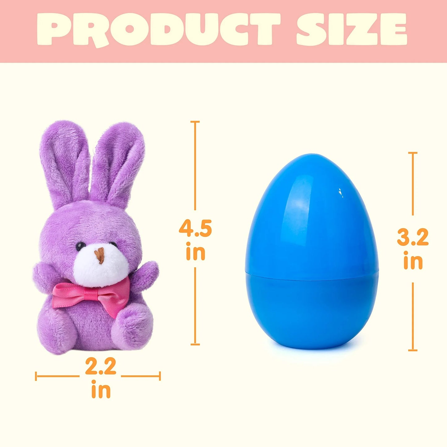 Joyfy 24 Pack Prefilled Easter Eggs with Toys,Easter Eggs with Mini Stuffed Animals Plush Bunnies Toys for Kids Toddler,Easter Basket Filler Egg Hunt Filler Stuffer