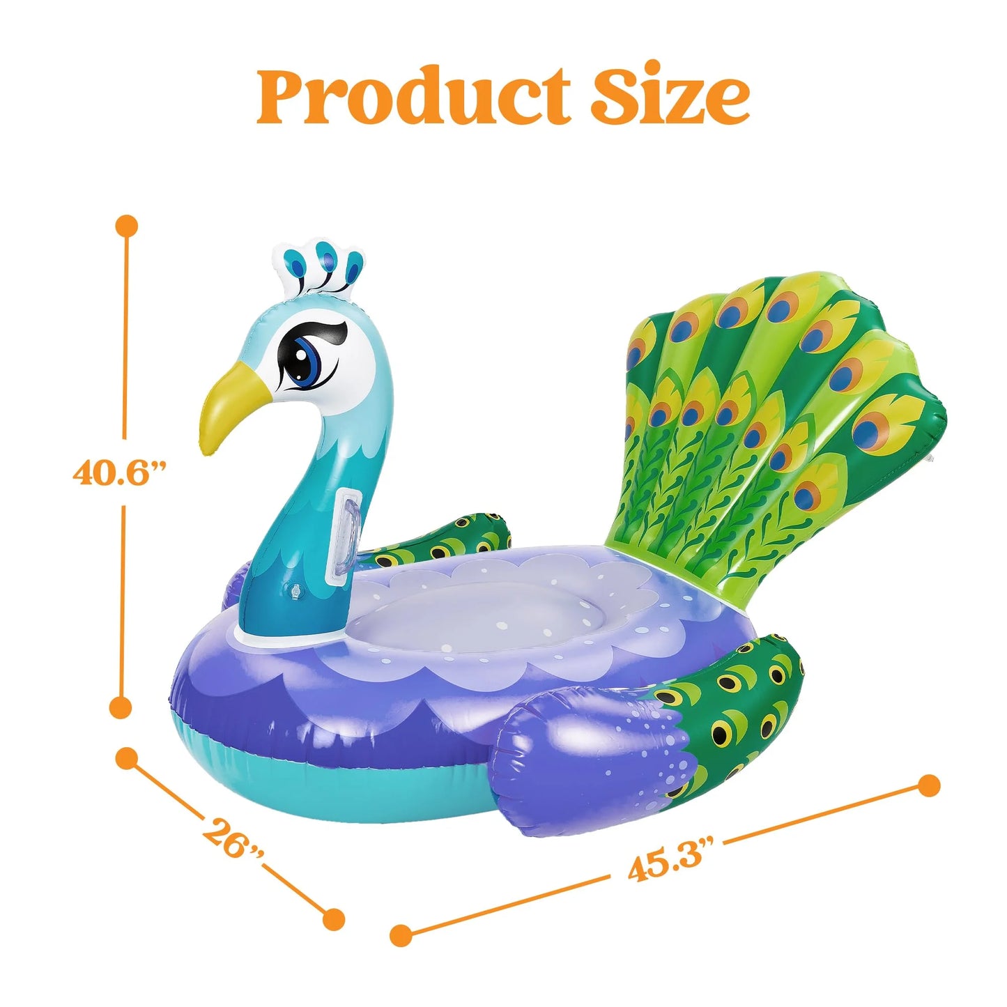 Syncfun 2 Packs Inflatable Dinosaur & Peacock Pool Floats Set, Fun Beach Floaties for Swim Party Toys, Inflatable Island, Summer Pool Raft Lounge Ride On for Adults Kids