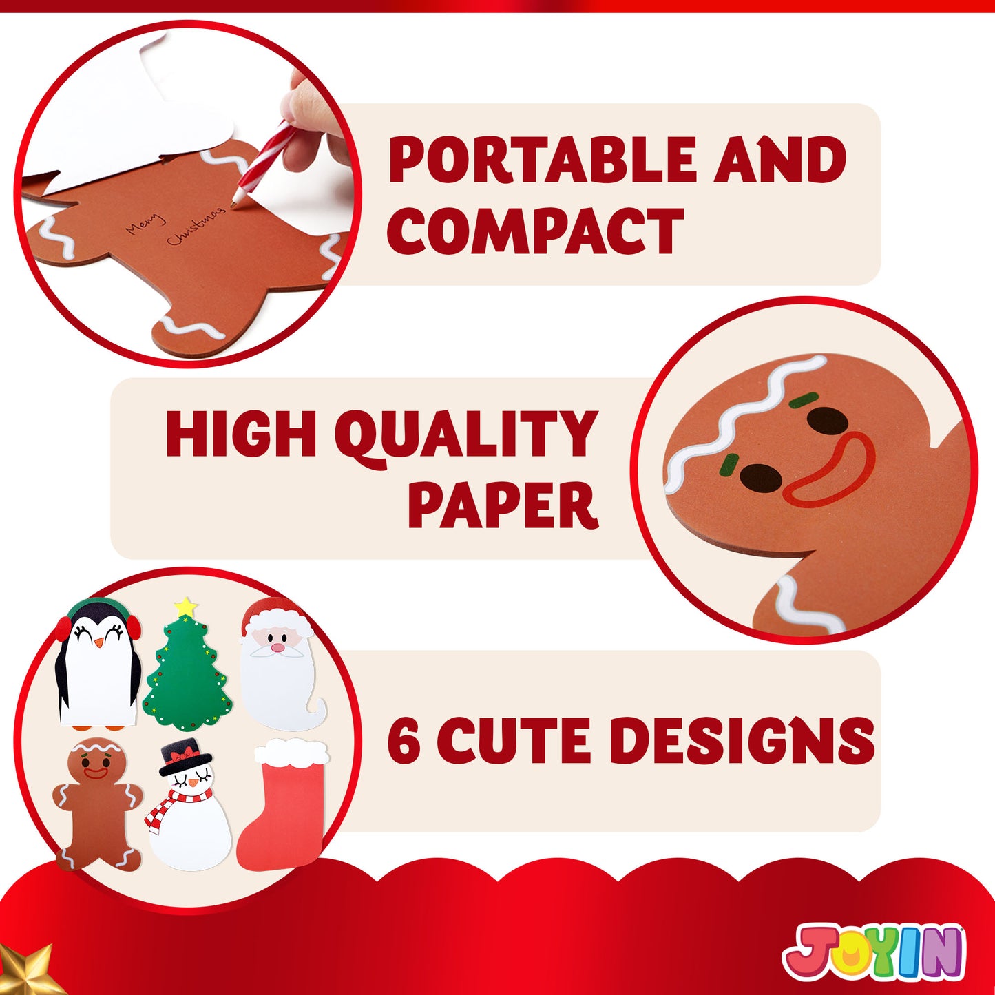 SYNCFUN Christmas Characters Notepads, 24 Packs