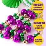 3 carnival giant bead necklaces, 44 inch gold green purple necklace, used for carnival parade decoration party supplies