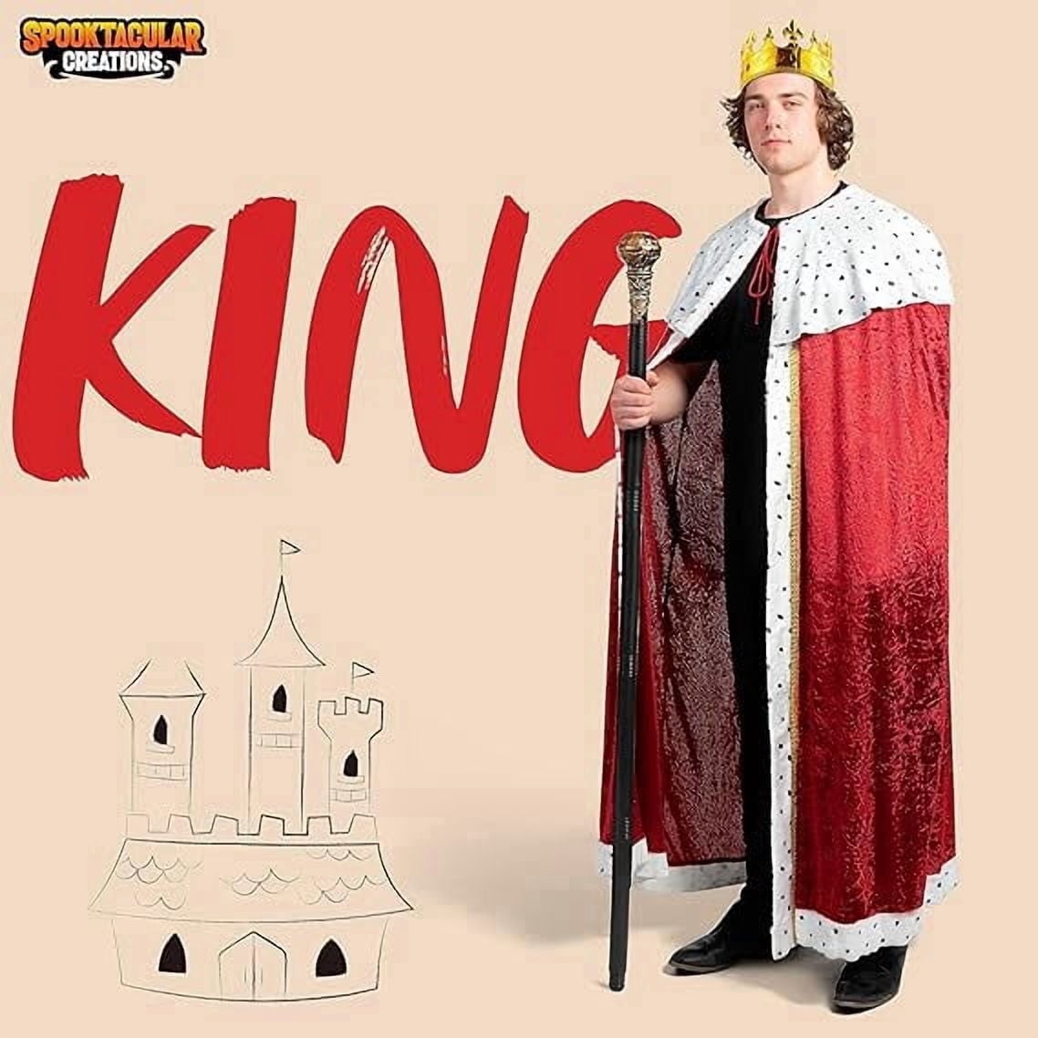 Joyfy Adult King Costume Set, Medieval Royal Lord Outfit for Halloween for Cosplay, Theme Parties and Renaissance Fairs