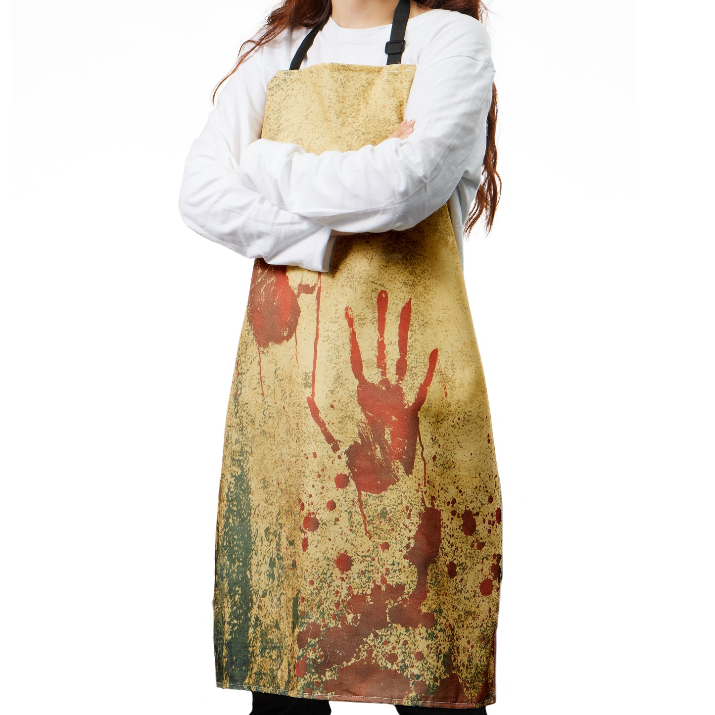 Syncfun Halloween Horror House Apron Costume Accessories,Unisex Kitchen Bib Butcher Apron with Adjustable Neck for Cosplay Accessories Adults Dress Up