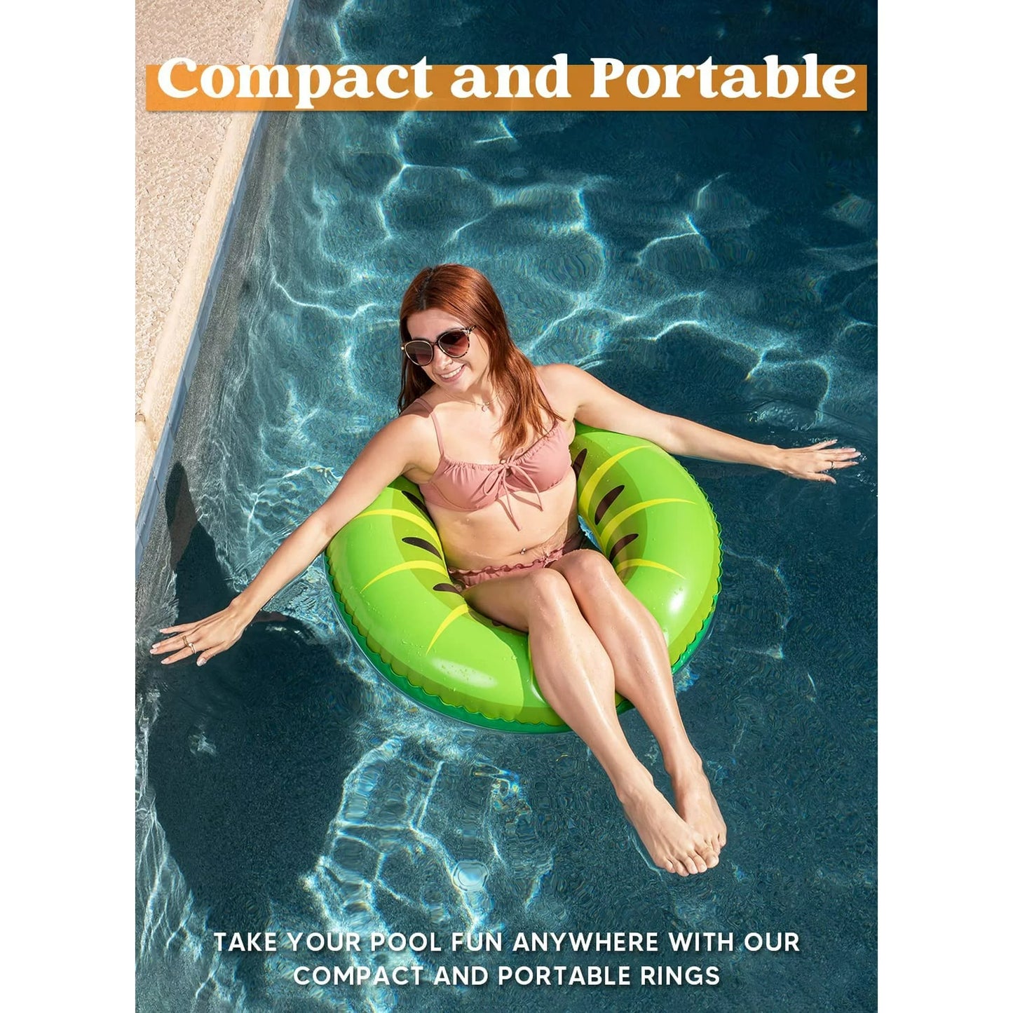 JOYIN 3 Pack Inflatable Pool Floats for Kids Adults, Fruits Swim Tube Pool Rings Swimming Rings Floaties for Swimming Pool Party Decorations