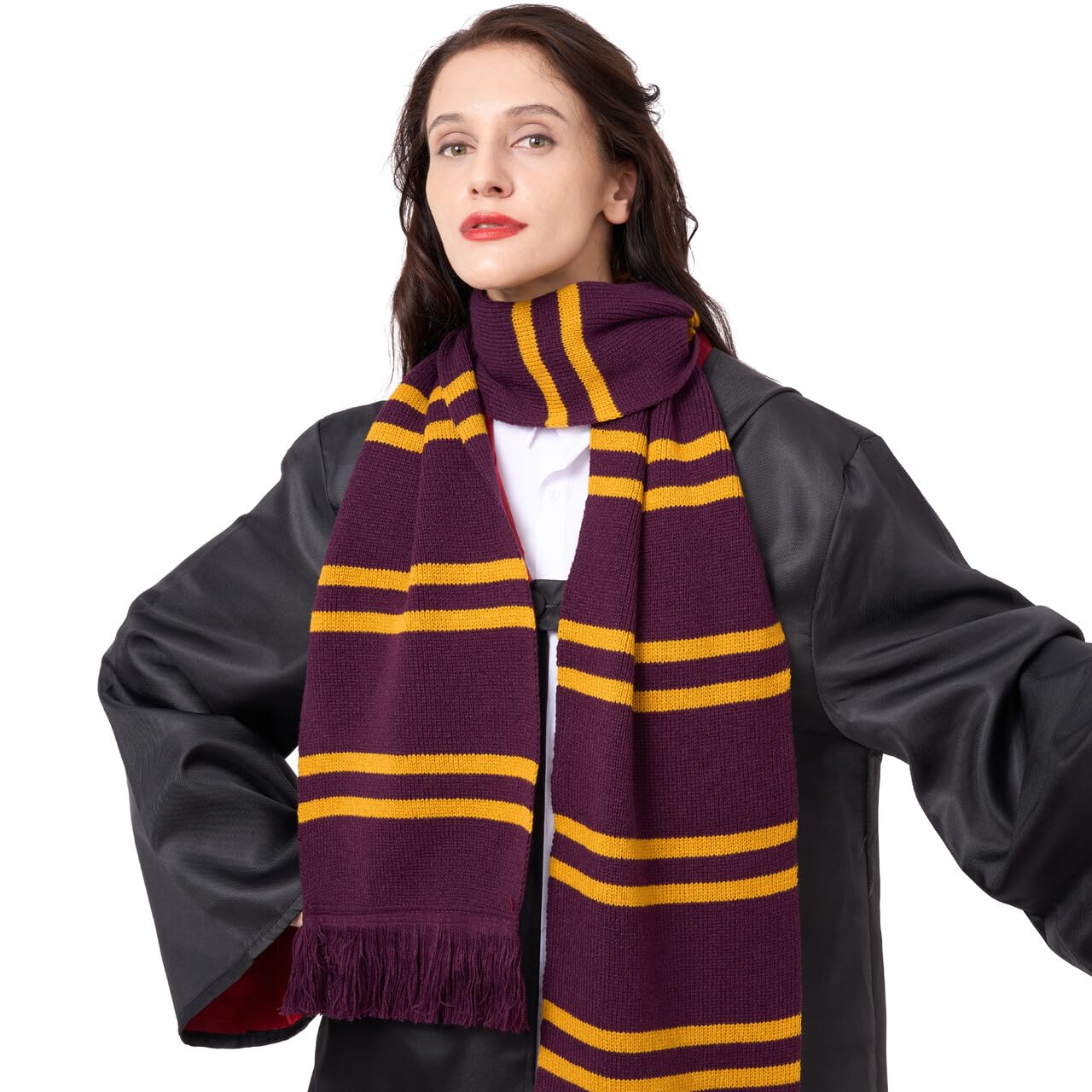 SYNCFUN 1 Pcs Halloween Wizard Costume Accessories Set with Scarf,Witch Scarf Cosplay Accessories for Kids and Adults Dress Up