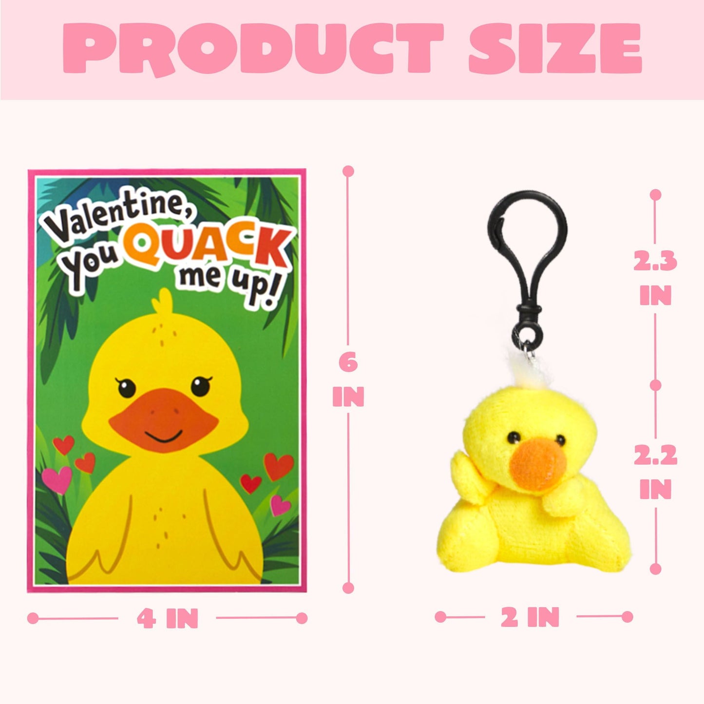 28 Pack Valentines Day Gifts Cards for Kids with Animal Plush Toy Key Chain Stress Relief Fidget Toy for Valentine's Classroom Exchange Cards and Valentines Party Favor