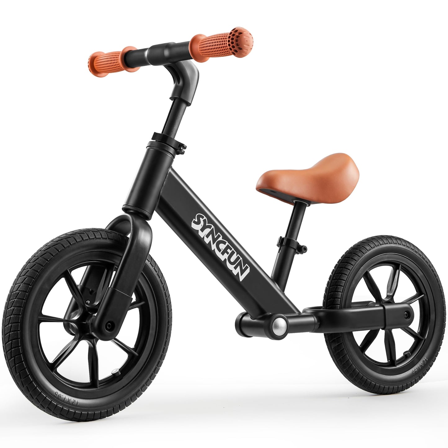 SYNCFUN Toddler Balance Bike, Easy Assemble, Adjustable Seat and Carry Handle, Anti-Skid Tires, Toddler Bike for 2, 3, 4, 5 Year Old Boys and Girls, Gift Bike for 2-5 Boys Girls (Black)