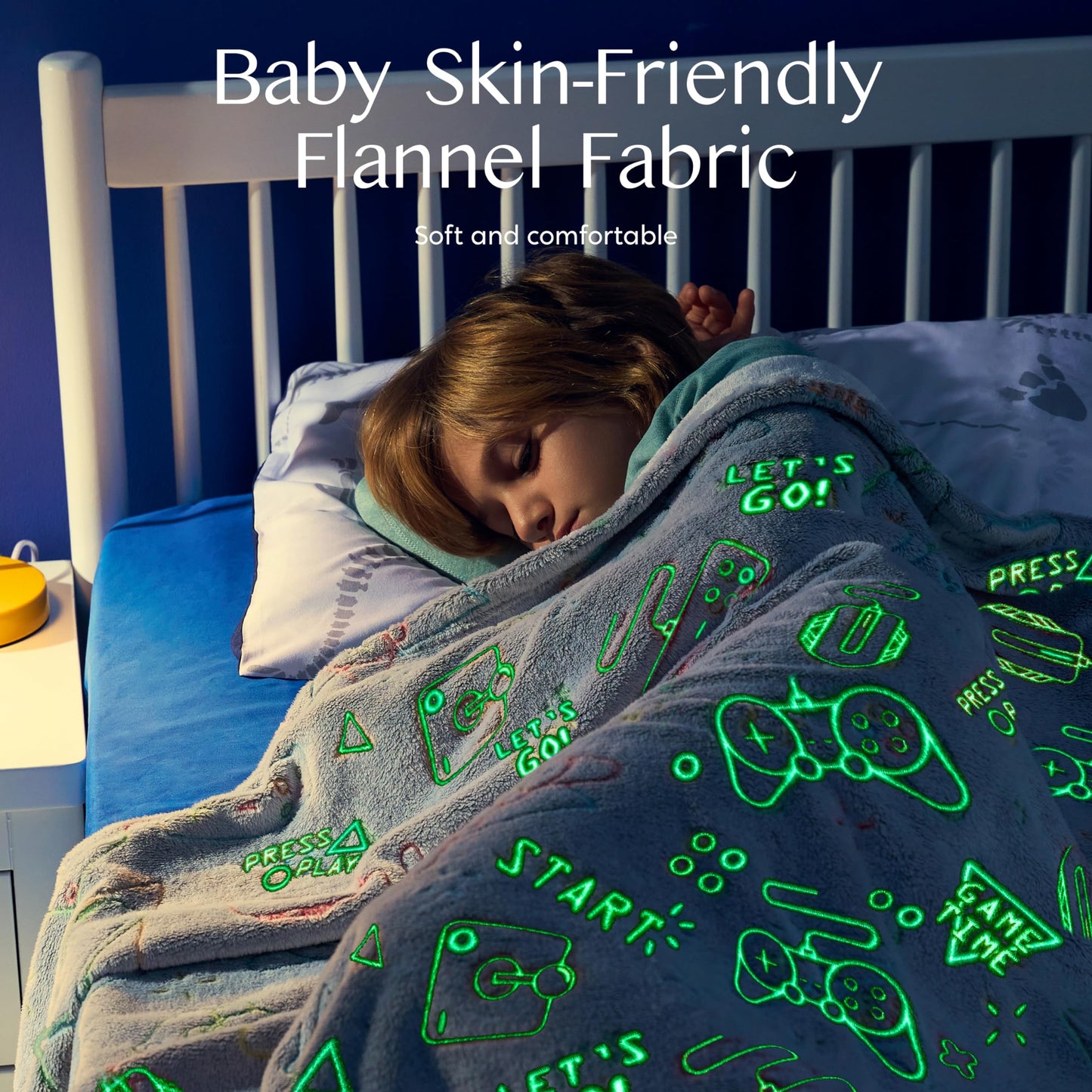 Joyfy Glow in The Dark Blanket-Gaming 50" x 60" Soft Cozy Flannel Kids Throw Blanket Gifts for Boys Girls 2 3 4 5 6